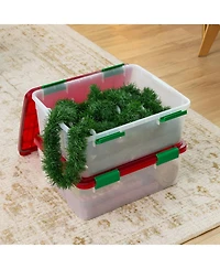 Iris Usa 30 Qt. Plastic Storage Bins with Sealed Lids, Holiday Gasket Box, Airtight Containers 2Pk
