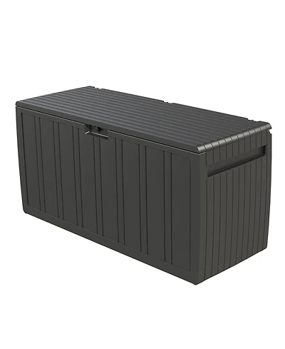Ram Quality Products Outdoor Backyard Patio Storage Deck Box, 71 Gallon, Gray