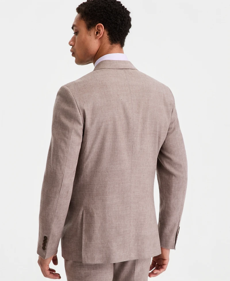 Calvin Klein Men's Slim-Fit Double-Breasted Linen-Blend Suit Separates Jacket