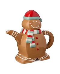 Certified International Christmas Whimsy Gingerbread 3-d Teapot