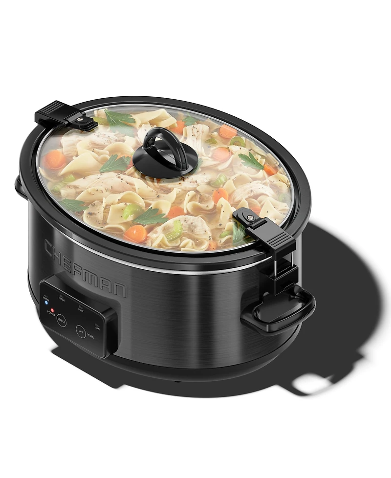 Chefman Easy-Set 6 Quart Digital Slow Cooker with Locking Lid
