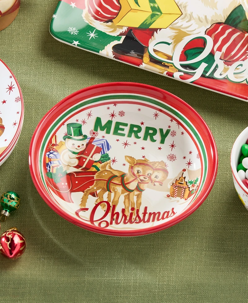 Certified International Santa's Retro Christmas Soup Bowls, Set of 4