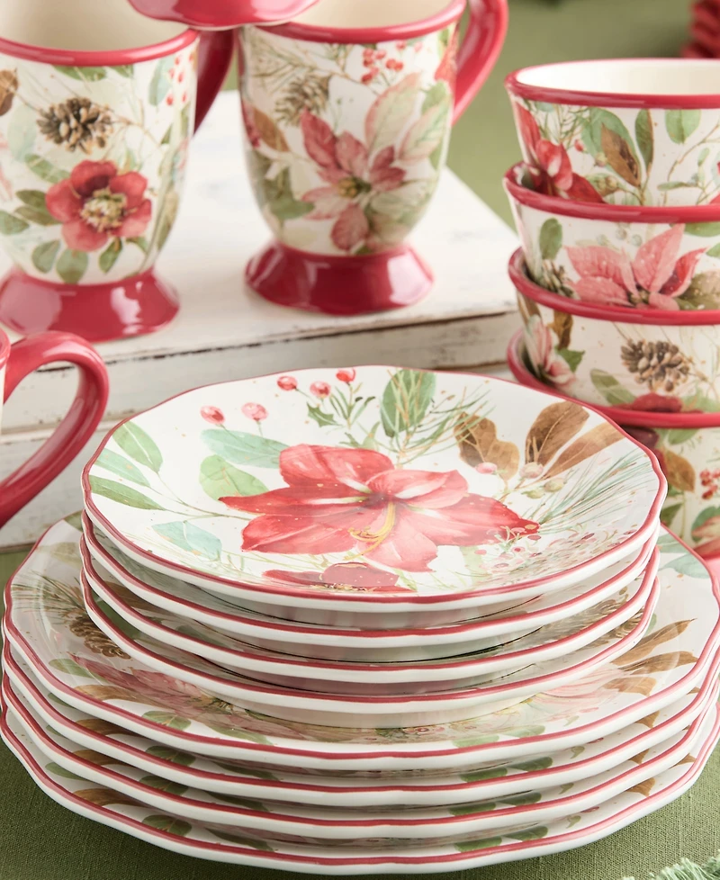 Certified International Winter Blooms Dessert Plates, Set of 4