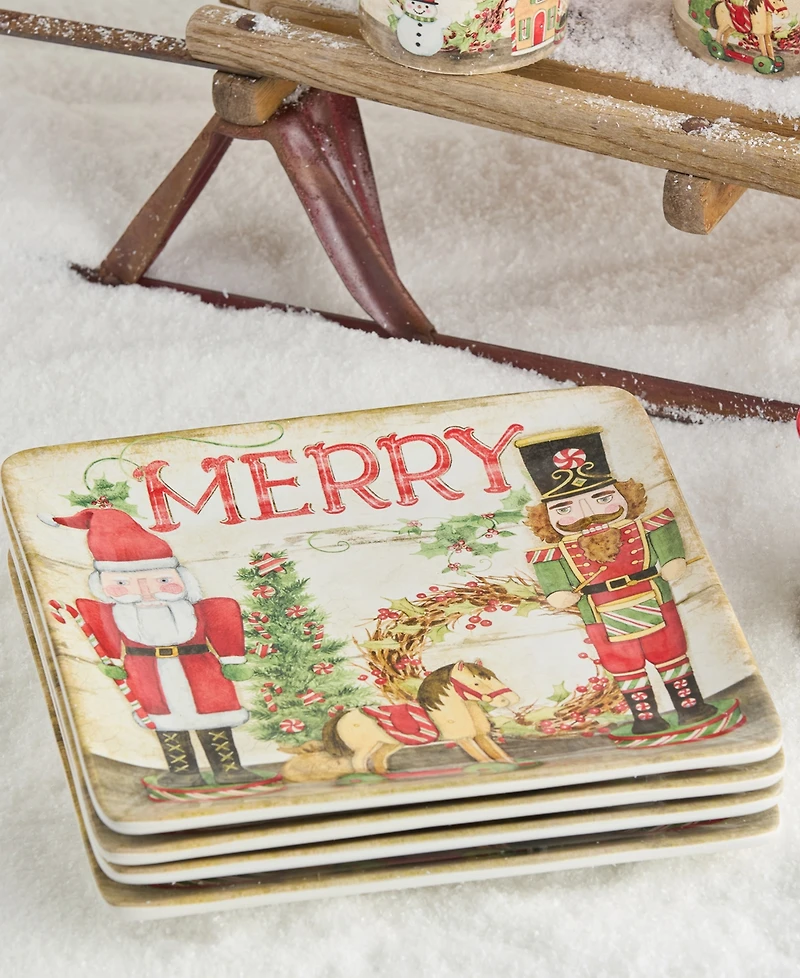 Certified International Nutcracker Parade Dinner Plates, Set of 4