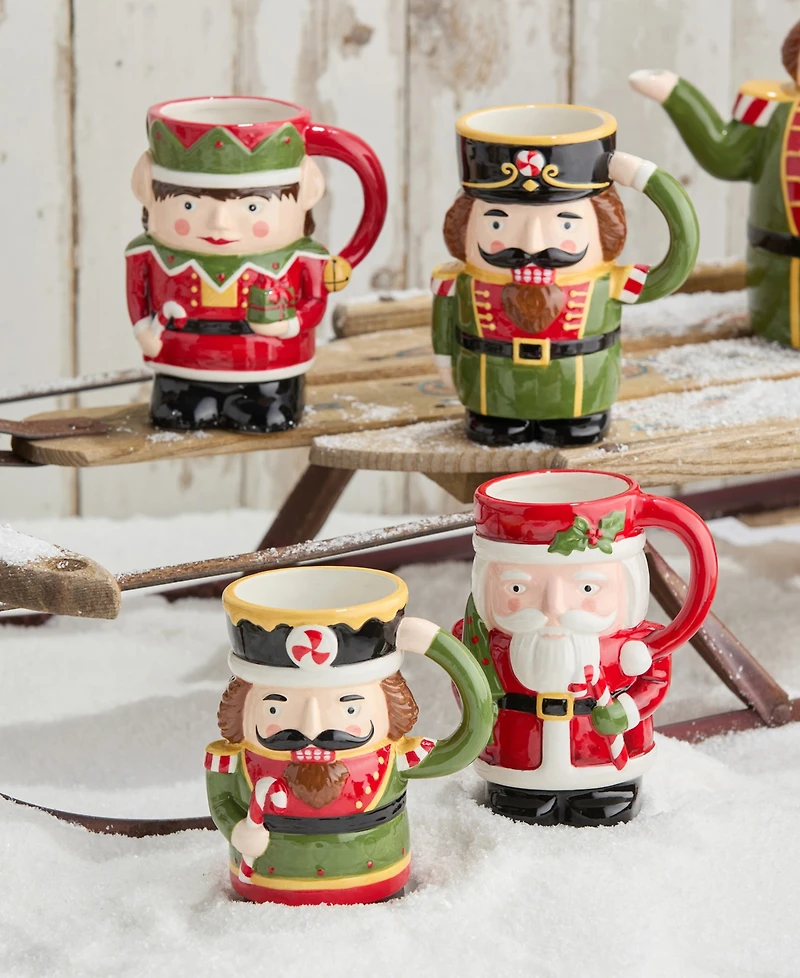 Certified International Nutcracker Parade 3-d Mugs, Set of 4