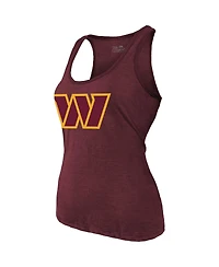 Majestic Women's Jayden Daniels Burgundy Washington Commanders Name Number Tri-Blend Scoop Neck Tank Top