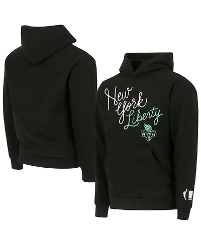 Round21 Men's and Women's Black New York Liberty Script Pullover Hoodie