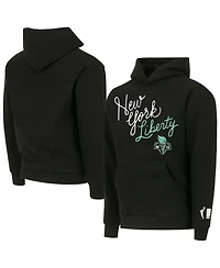 Round21 Men's and Women's Black New York Liberty Script Pullover Hoodie