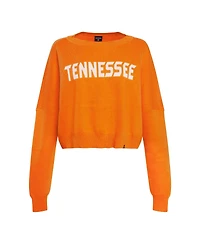 Hype And Vice Women's Tennessee Orange Volunteers Oversized Cropped Ivy Knit Pullover Sweater