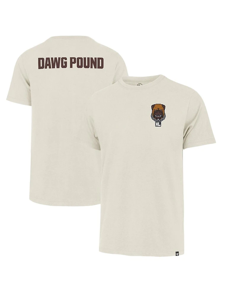 '47 Brand Men's Cream Cleveland Browns Dawg Pound Xl Backer Franklin T-Shirt
