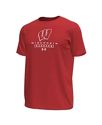 Under Armour Men's Red Wisconsin Badgers Stack Stretch Performance T-Shirt