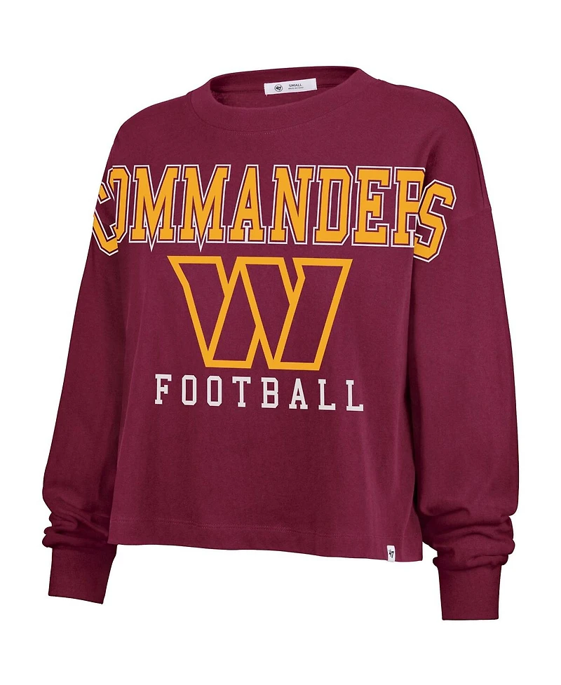 '47 Brand Women's Burgundy Washington Commanders Outreach City Oversized Long Sleeve T-Shirt