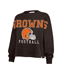 '47 Brand Women's Brown Cleveland Browns Outreach City Oversized Long Sleeve T-Shirt