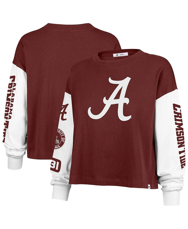 '47 Brand Women's Crimson Alabama Tide Sydney Long Sleeve T-Shirt