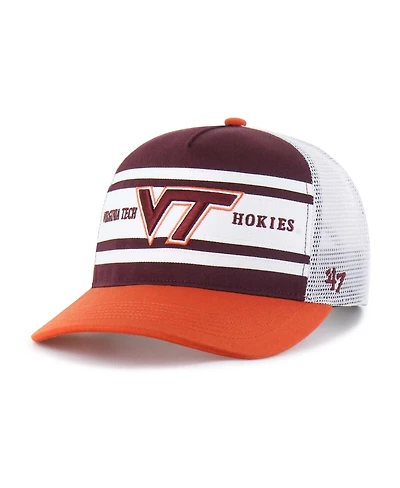 '47 Brand Big Boys and Girls Maroon/Orange Virginia Tech Hokies Super Stripe Hitch Adjustable Trucker Hat