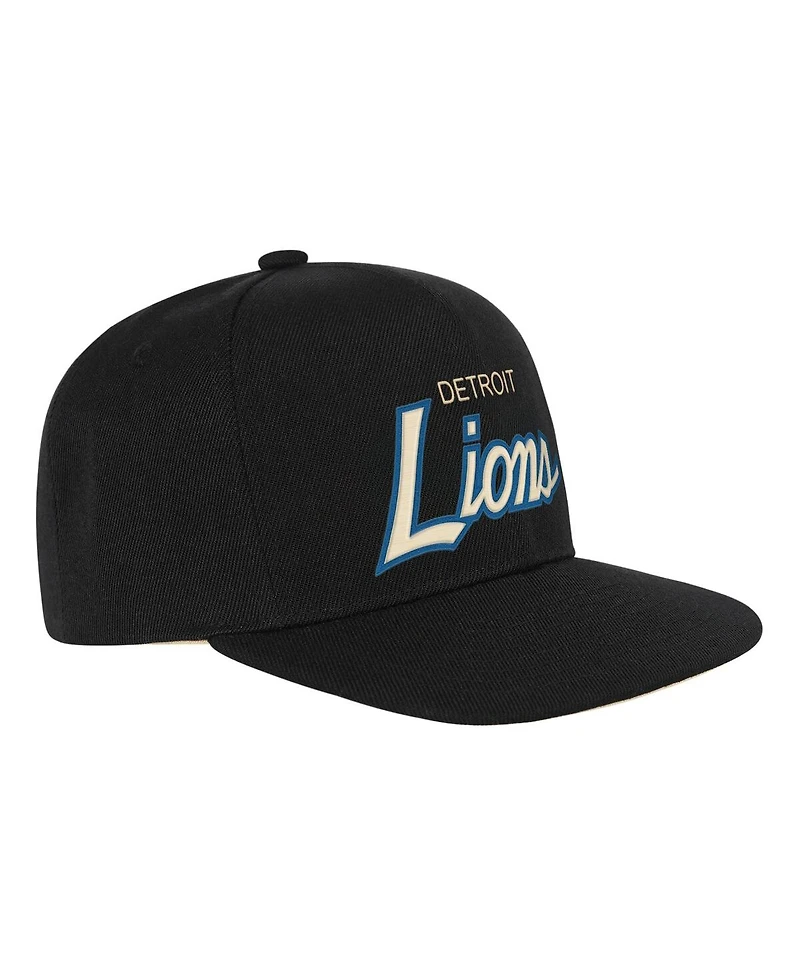 Mitchell & Ness Big Boys and Girls Black Detroit Lions Team Script Snapback Hat