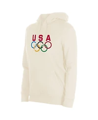 New Era Women's Cream Team Usa 5 Rings Chrome Pullover Hoodie