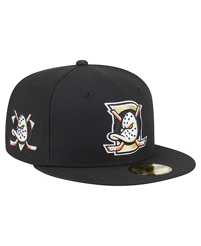 New Era Men's Black Anaheim Ducks Deceptor 59FIFTY Fitted Hat