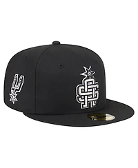 New Era Men's Black San Antonio Spurs 59FIFTY Fitted Hat