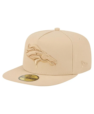 New Era Men's Light Beige Denver Broncos Color Pack A-Frame 59FIFTY Fitted Hat