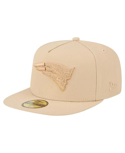 New Era Men's Light Beige England Patriots Color Pack A-Frame 59FIFTY Fitted Hat