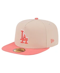 New Era Men's Light Beige/ Los Angeles Dodgers Two-Tone Color Pack A-Frame 59FIFTY Fitted Hat