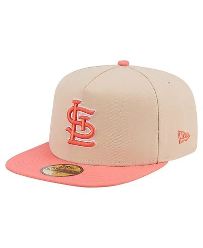 New Era Men's Light Beige/Coral St. Louis Cardinals Two-Tone Color Pack A-Frame 59FIFTY Fitted Hat