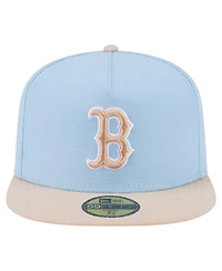 New Era Men's Light Blue/Cream Boston Red Sox Two-Tone Color Pack A-Frame 59FIFTY Fitted Hat