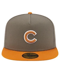 New Era Men's Olive/Orange Chicago Cubs Two-Tone Color Pack A-Frame 59FIFTY Fitted Hat
