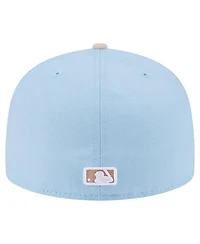 New Era Men's Light Blue/Cream Los Angeles Dodgers Two-Tone Color Pack A-Frame 59FIFTY Fitted Hat