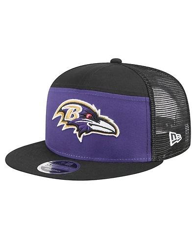 New Era Men's Purple/Black Baltimore Ravens Outdoor Split Panel 9FIFTY Snapback Hat
