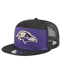 New Era Men's Purple/Black Baltimore Ravens Outdoor Split Panel 9FIFTY Snapback Hat
