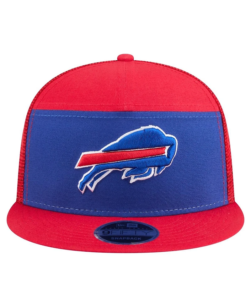 New Era Men's Royal/Red Buffalo Bills Outdoor Split Panel 9FIFTY Snapback Hat