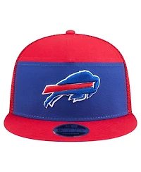New Era Men's Royal/Red Buffalo Bills Outdoor Split Panel 9FIFTY Snapback Hat
