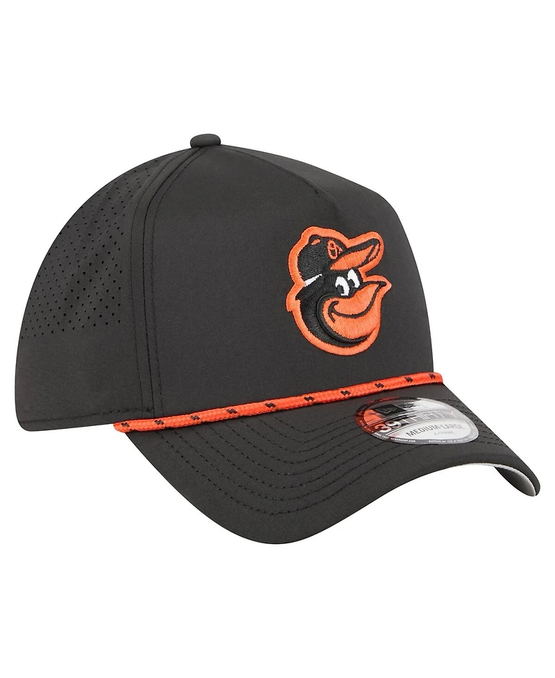 New Era Men's Black Baltimore Orioles 39THIRTY A-Frame Perforated Flex Hat
