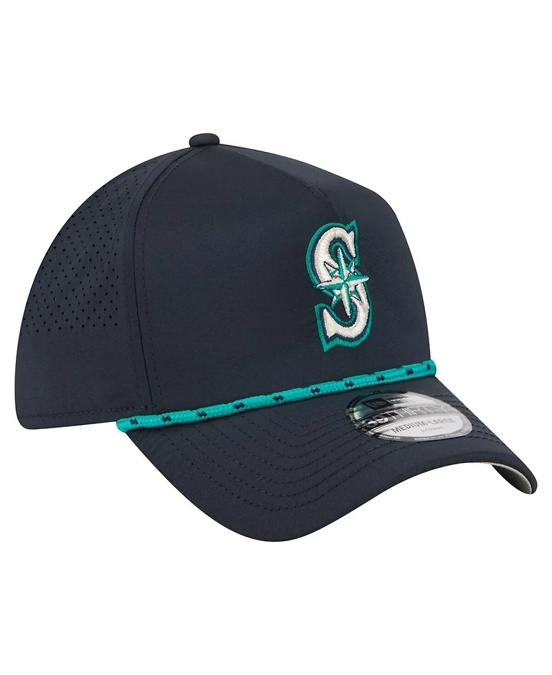 New Era Men's Navy Seattle Mariners 39THIRTY A-Frame Perforated Flex Hat