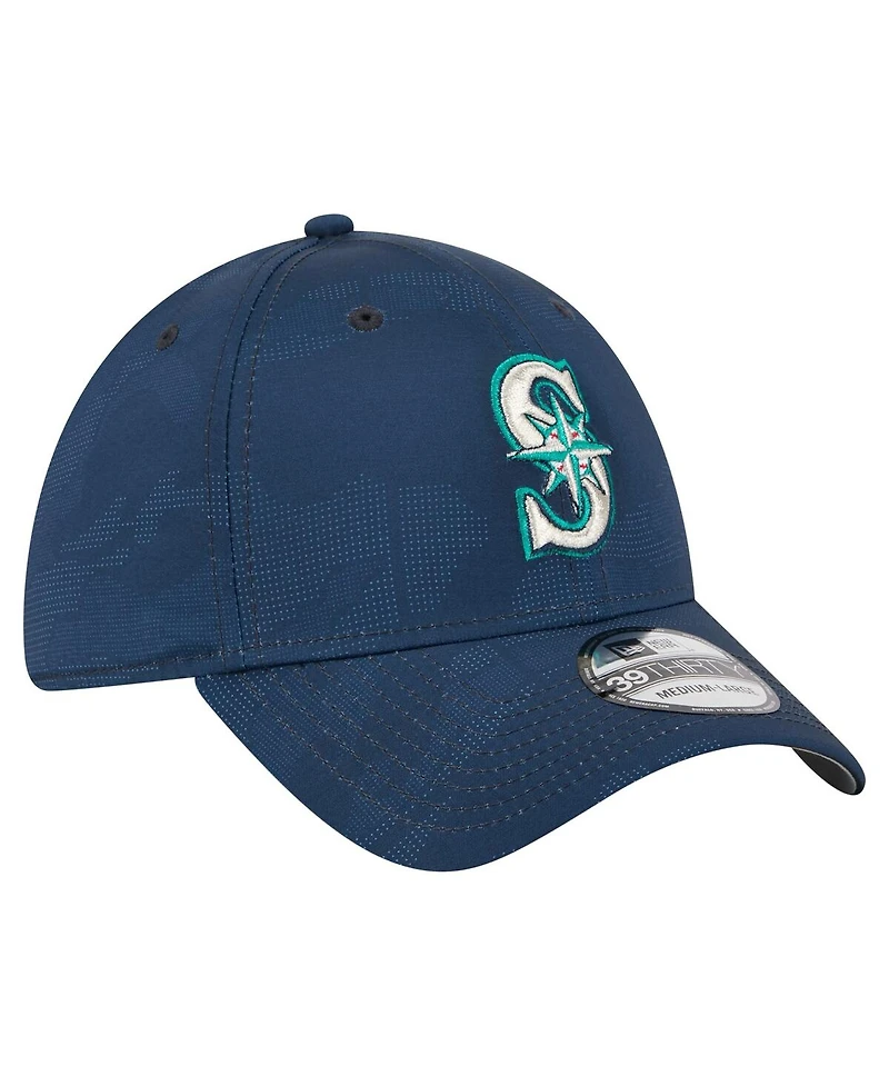 New Era Men's Navy Seattle Mariners Tonal Camo 39THIRTY Flex Hat