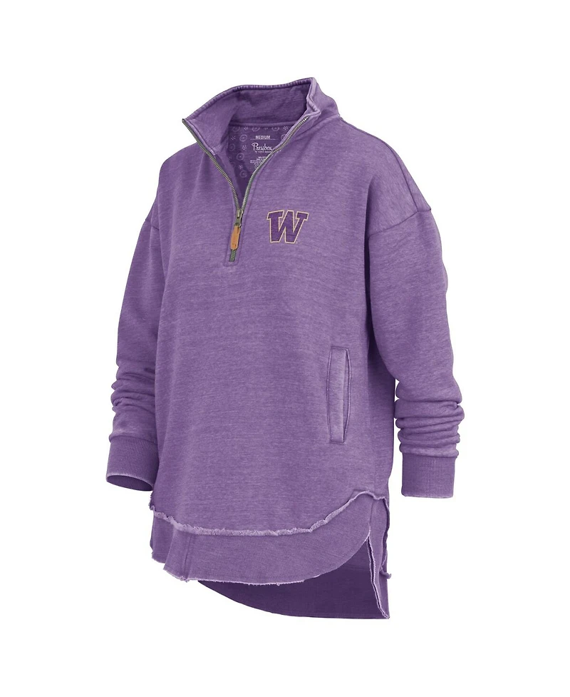 Pressbox Women's Purple Washington Huskies Northfork Sojourn Poncho Quarter-Zip Sweatshirt