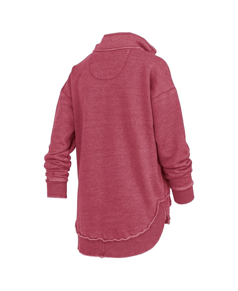 Pressbox Women's Crimson Alabama Crimson Tide Northfork Sojourn Poncho Quarter-Zip Sweatshirt