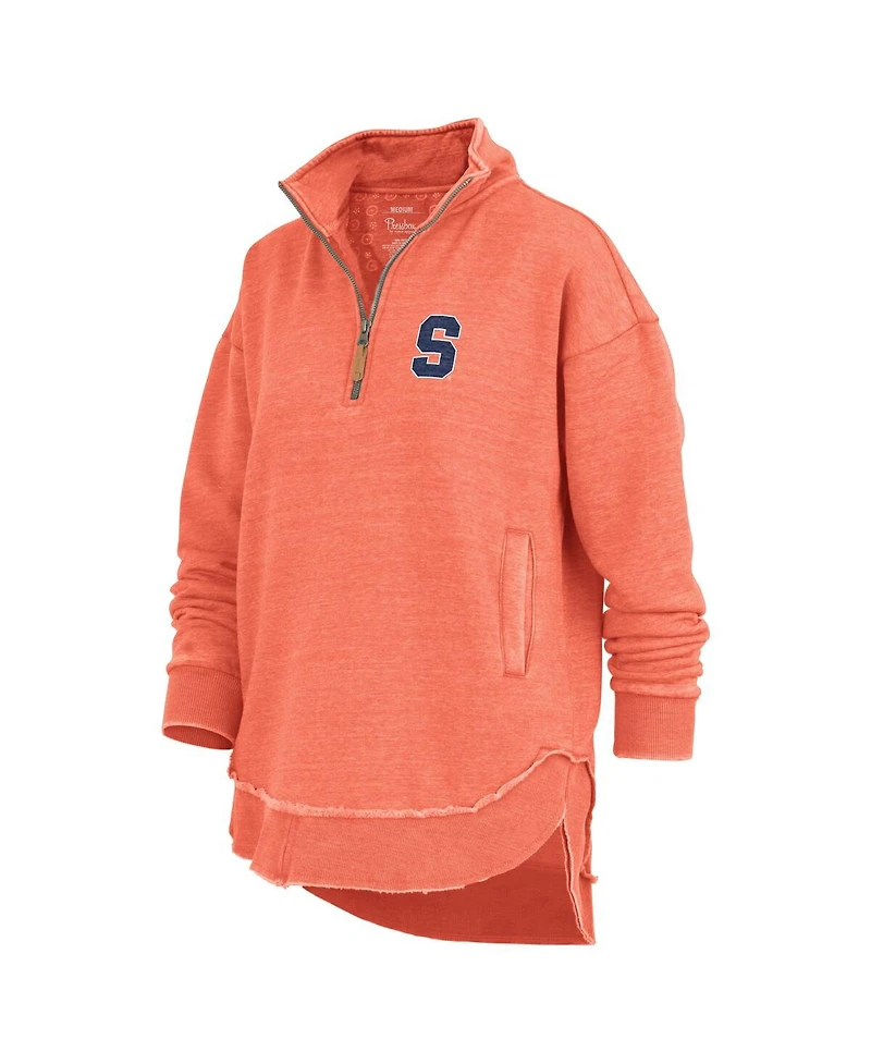 Pressbox Women's Orange Syracuse Orange Northfork Sojourn Poncho Quarter-Zip Sweatshirt