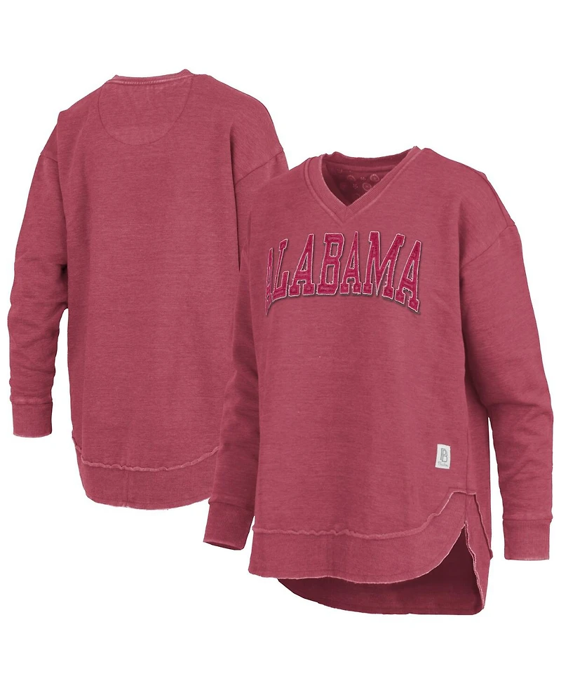 Pressbox Women's Crimson Alabama Tide Westin Poncho V-Neck Pullover Sweatshirt
