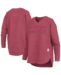 Pressbox Women's Crimson Alabama Tide Westin Poncho V-Neck Pullover Sweatshirt