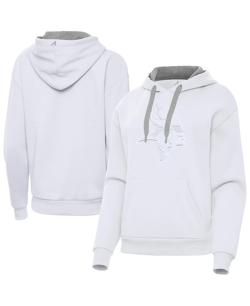 Antigua Women's White Minnesota Vikings Victory Pullover Hoodie
