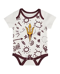 Outerstuff Baby Boys and Girls 3-Pack Arizona State Sun Devils All Day Play Bodysuit Set