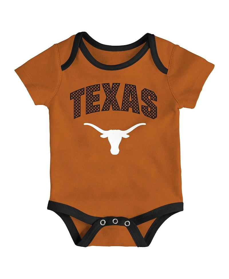 Outerstuff Baby Boys and Girls Outerstuff Texas Longhorns All Day Play 3-Piece Bodysuit Set