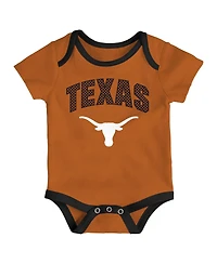 Outerstuff Baby Boys and Girls Outerstuff Texas Longhorns All Day Play 3-Piece Bodysuit Set