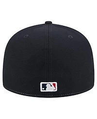 New Era Men's White/Navy Atlanta Braves Repeat 59FIFTY Fitted Hat