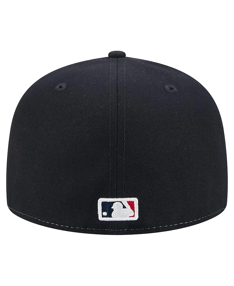 New Era Men's White/Navy Boston Red Sox Repeat 59FIFTY Fitted Hat
