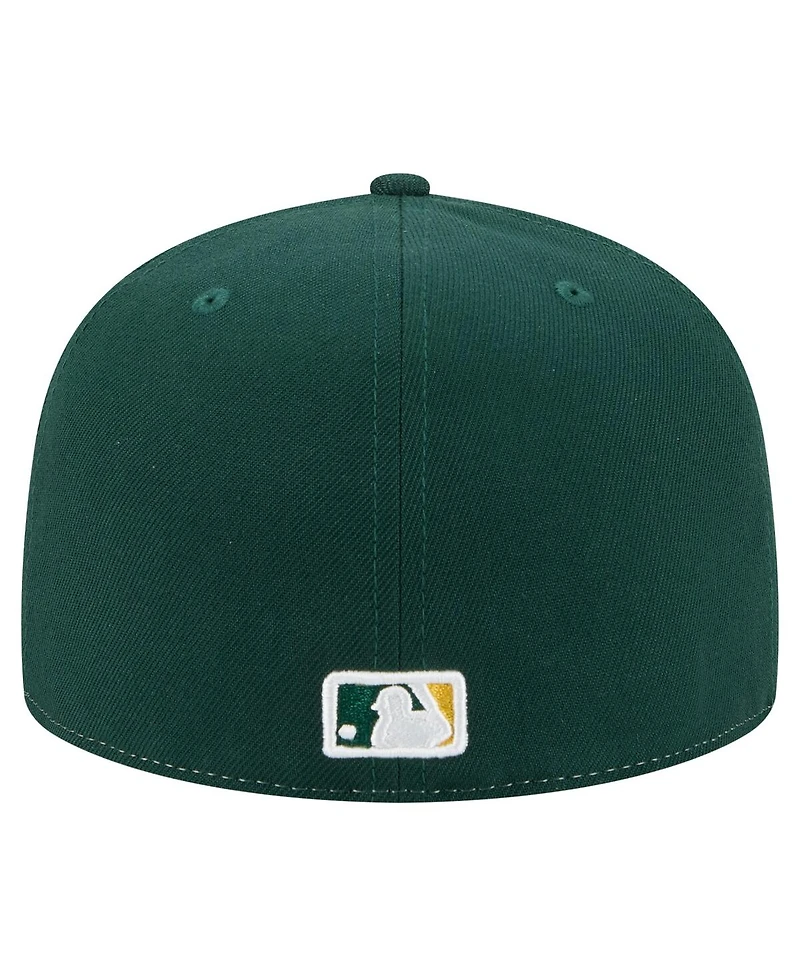 New Era Men's White/Green Athletics Repeat 59FIFTY Fitted Hat
