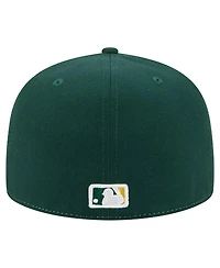 New Era Men's White/Green Athletics Repeat 59FIFTY Fitted Hat